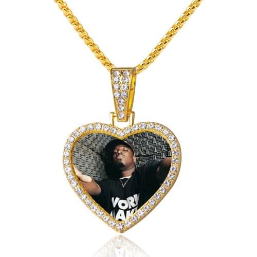 Sublimation Necklace Heart Necklace Hip Hop Jewelry Sublimation Necklace Blanks Customized Photo