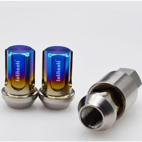 M12*1.5*35 Blue Gr5 titanium anti-theft lug nut with close end