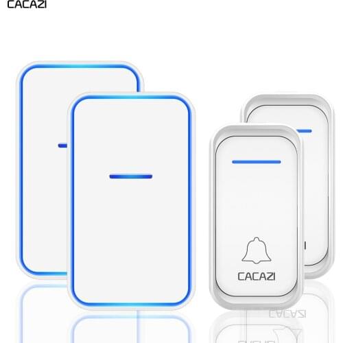 CACAZI Intelligent Wireless Doorbell Waterproof 300M Remote 2 Button 2 Receiver US EU UK AU Plug Home Welcome Calling Door Bell