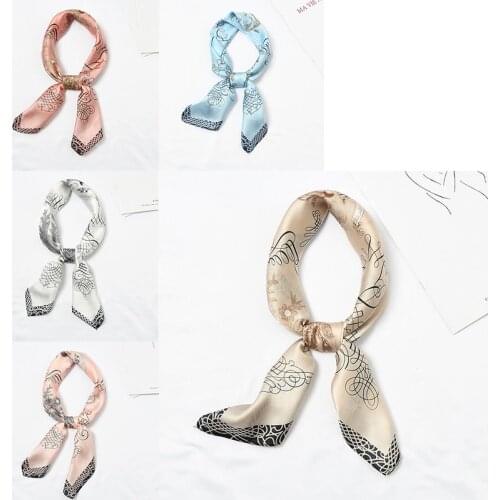 Yishine Wholesale 20pc Mix Colors Multifunction Florals Pattern Printed Womens Satin Wraps Scarves Shawl Polyester Silk Scarf