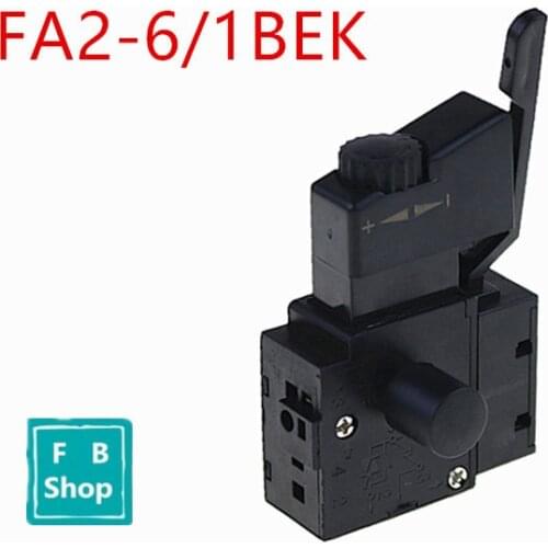 1PCS FA2-6/1BEK Black Lock on Power Tool Electric Drill Speed Control Trigger Button Switch Electric tool fittings switch new