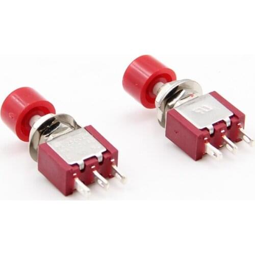 1Pcs Small round jog start self-reset button button switch 3 feet open and close