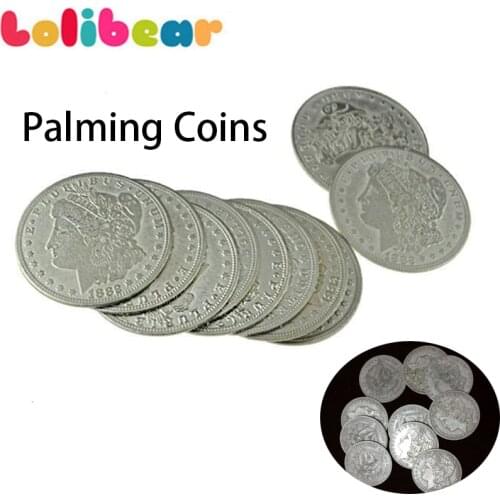 10pcs/pack Palming Coins(Morgan Version)Magic Trick Comedy Close-up Magic Funny Coin Magic Accessories Gimmick Magic Props Metal