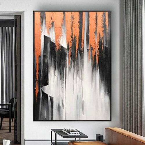 100% Hand Painted Oil Painting Abstract Black and white wall Painting art For Golden Painting HOME Living Room Decor Porch mural