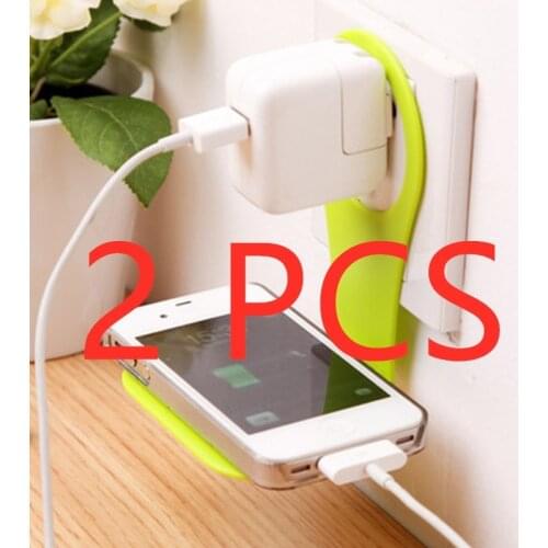 2Pcs Phone Charging Holders Charging Rack Hanging Holder Folding Mobile Cell Phone Wall Plug Charger Mount Storage Holders Racks