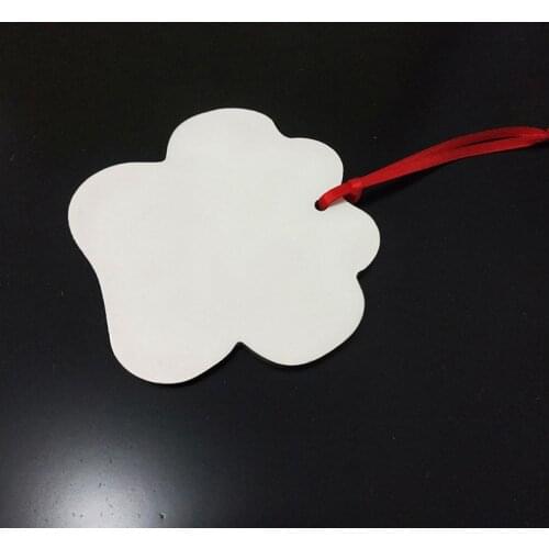 30pcs/Lot sublimation blank heat transfer printing Christmas decoration pendant Dog paw shape MDF two-sided printing tag