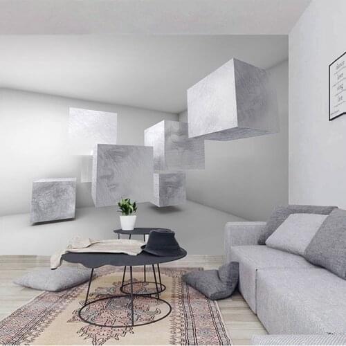 Custom 3D Photo Wallpaper Nordic TV Background Wall Mural Geometric Square Living Room Bedroom Non-woven Abstract Art Wallpaper
