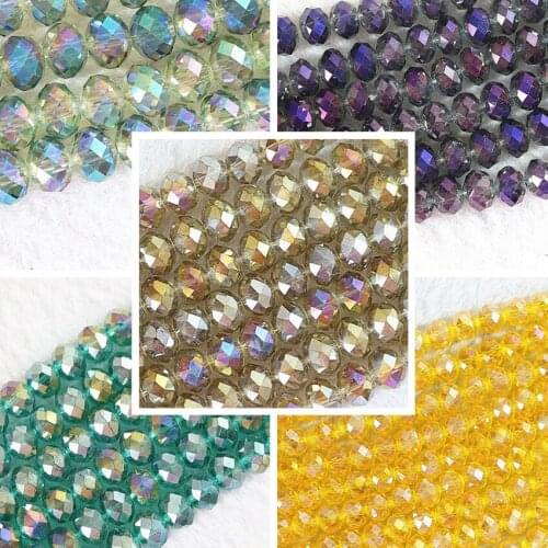 8*10mm 9 colors Austria AB crystal glass beads 1strand/70pcs abacus rondelle faceted loose spacers beads for jewelry making B673