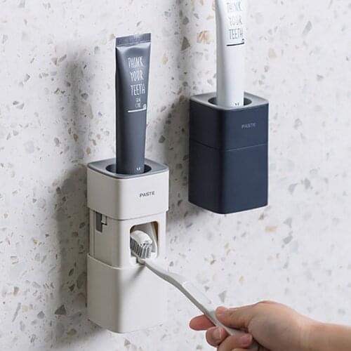 1Pc Automatic Toothpaste Dispenser Household Toothbrush Holder Toothpaste Squeezer Wall Mount Stand Rack Bathroom Accessories