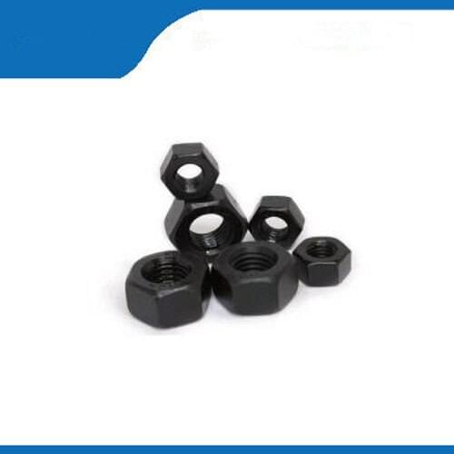 Free shipping 50pcs Metric Thread M8 Black Carbon Steel Hex Nut Black Carbon Steel Hex Nut Hexagonal Nut Screw Nut