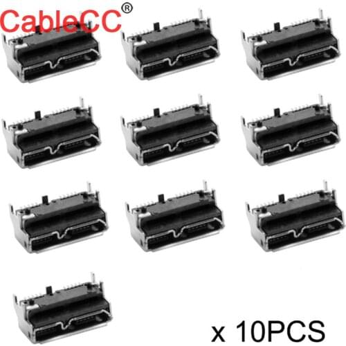 Cablecc 10pcs 5.2mm Height Micro USB 3.0 10pin Female Socket Receptacle Board Mount SMT Type for USB Hard Disk