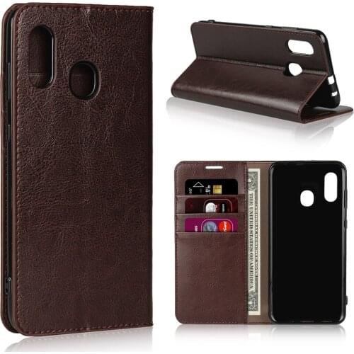For Samsung Galaxy A30 Japanese Edition Case 100% Natural Genuine Leather Skin Phone Case On For Samsung A30 Wallet Book Cover