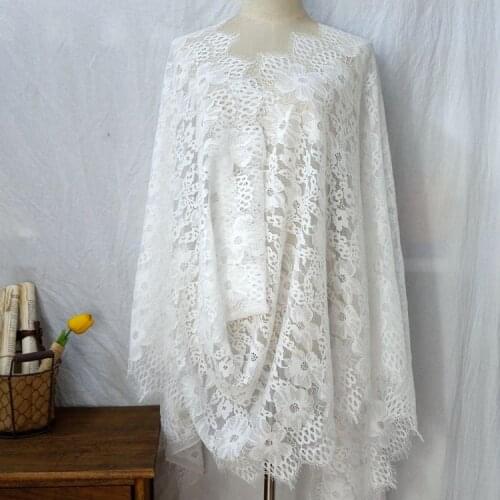 Flower Eyelash Lace Fabric DIY Wedding Veil Skirt Stitching Clothing Material Home Curtain Accessories