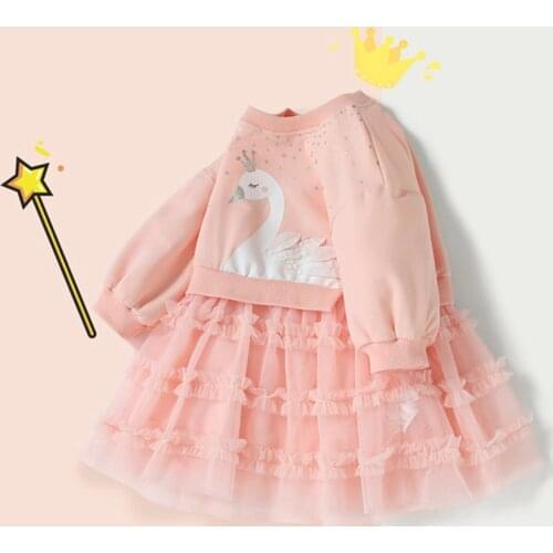 KEAIYOUHUO 2020 Winter New Long Sleeve Children Clothing Kids Clothes For Girls Dress Baby Cute Warm Dresses 2 to 6 Years