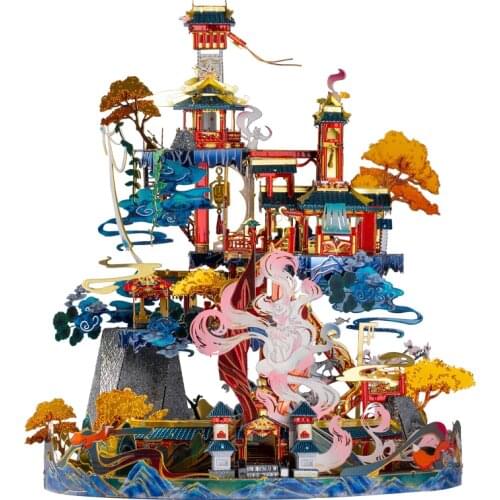 Art Model MU 3D Metal Puzzle Fairy Fox House Model kits DIY Laser Cut Assemble Jigsaw Toy Desktop decoration GIFT For Children