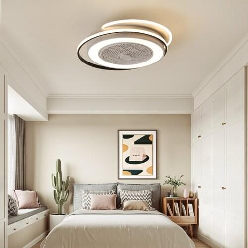 Nordic Bedroom Lamp Restaurant Led Fan Ceiling Lamp Creative Personality Modern Minimalist Electric Fan All-in-one Lamp
