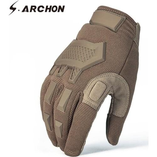 S.ARCHON Tactical Camouflage Gloves Men Winter Warm Full Finger Military Combat Mittens Paintball Airsoft Camo SWAT Army Gloves