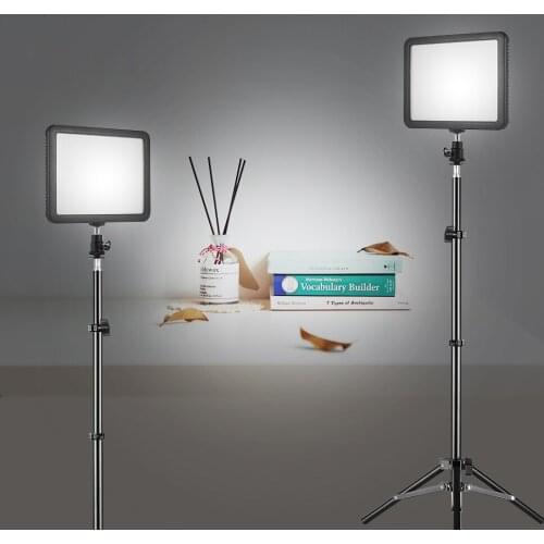 Andoer Photography Light Kit with 2 * WY-160C LED Video Light Panel Fill-in Lamp Dimmable 3300K-5600K + Light Stands for YouTube