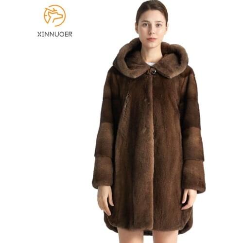 Mink coat ladies classic fashion jacket winter warm real leather real hair