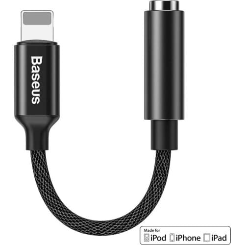 Original For Apple Lightning to 3.5mm headphone jack adapter for iPhone xs max xr 8 7 6 5 11 ipad pro Audio converter aux cable