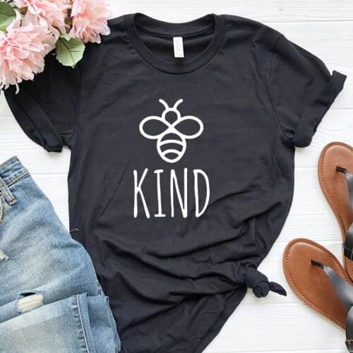 Bee Kind Cotton T-shirt Kawaii Streetwear Girl Tshirt Women Hug More Bees 90s Short Sleeve Shirts Save The Bees Tops Drop Ship