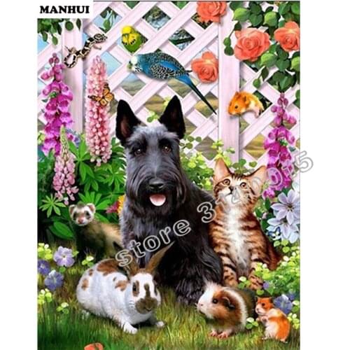Full Square Diamond 5D DIY Diamond Painting Animal family Embroidery Cross Stitch Rhinestone Mosaic Painting Decor BFC183