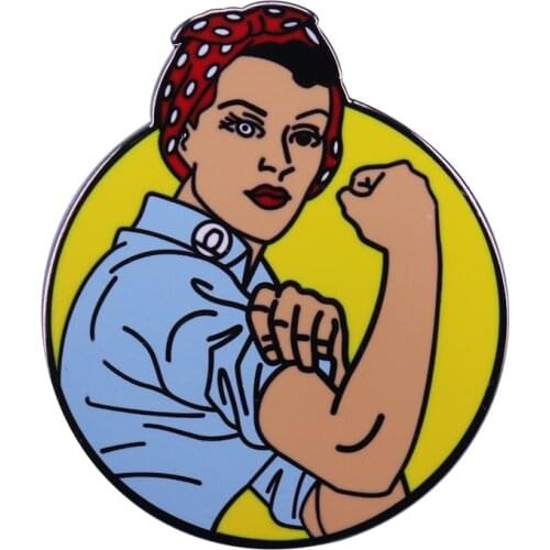 Rosie the Riveter brooch feminist pin girls power charm collection
