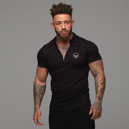 Brand New Mens Short Sleeve Polo Shirts Cotton Casual Fitness Fashion Polo Shirt Clothing Bodybuilding Trend Sport Polo Shirts