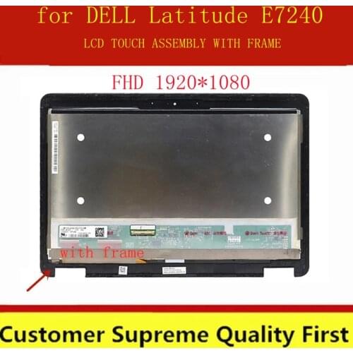 WITH FRAME 12.5" LCD screen Display Touch Assembly for DELL Latitude E7240 LP125WF1-SPA4 PY6P2