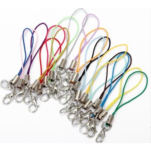 50pcs Colorful Cell Phone Lanyard Strap Cords Lariat Mobile Strap Cord With Lobster Clasp Keychain Cords For Jewelry Findings