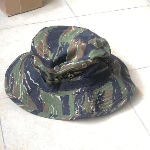 Foldable Tiger Camo Original Fisherman Cap Hunting Fishing Outdoor Cap Men Women Camouflage windproof dome Short eaves Cap
