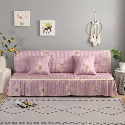Folding Without Armless Sofa Covers for 3 Cushion Couch Thick Big Futon Slipcover for Living Room Sofa Bed Cover Idyllic Flowers
