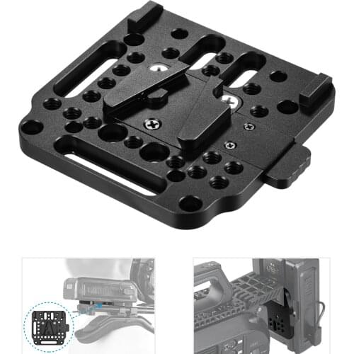 V-Lock Quick Release Plate Aluminum Alloy 1/4 Inch M3 M4 Countersink 1/4 Inch Thread for V-Mount Battery