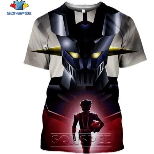 Japan Mazinger Z T shirt Robot Anime 3D Print Mens Graphics T-Shirt Women Summer t-shirt Harajuku Casual Cartoons Tops Clothing