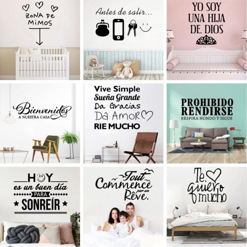 Funny spanish sentences Waterproof Wall Stickers Wall Art Decor For Kids Room Living Room Home Decor Wall Art Decal