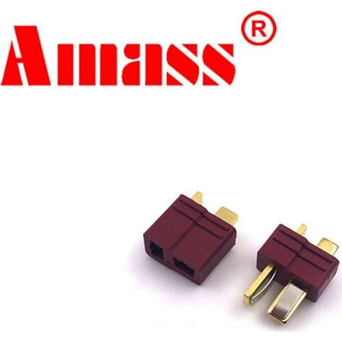 10pair/20pcs Amass RC Parts T Plug T-Plug Male & Female Connectors Deans Style For RC Lipo Battery PVC Drone Power free shiping