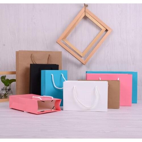 1000pcs/lot wholesale white paper gift bag with cotton handles custom bag logo sacolas de papel white card paper bag