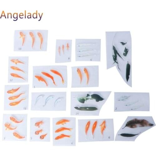 13 Pcs/Set Filling Sticker Epoxy Resin Silicone Mold Materials DIY Jewelry Making Gold Fish Leaf Decoration Filler Self Adhesive