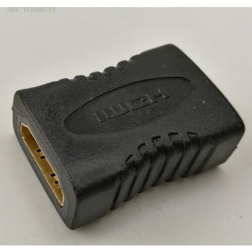 200PCS/LOT High Quality Black HDMI Female To HDMI Female Connector Extender HDMI Cable Cord Extension Adapter Converter 1080P