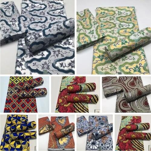2020 New arrival 100% cotton Guaranteed african gold wax cloth Ghana wax Ankara Women 6yards/piece For Party Dress G12