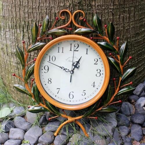 45Cm Vintage Olive Branch Wall Clocks Mute Hanging Clock Digital Wall Clock Home Garden Decor Innovative Quartz Clock Art Crafts