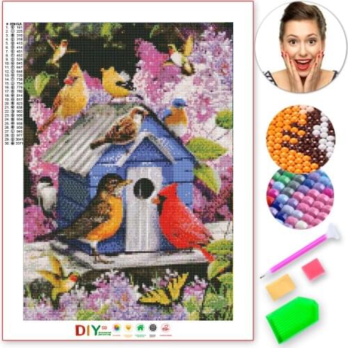 DIY Diamond Painting Scenery Bird Nest Cross Stitch 5D Full Drill Mosaic Embroidery Animal Wall Decor Handmade Craft Art Gift