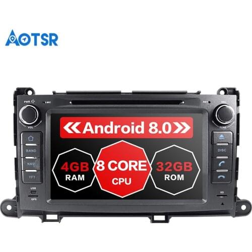 Android 8.0 2 din Car Radio for Toyota Sienna XL30 Multimedia 2010 2011 2012 2013 2014 9" 2.5D IPS Screen SWC carplay WIFI BT 4G