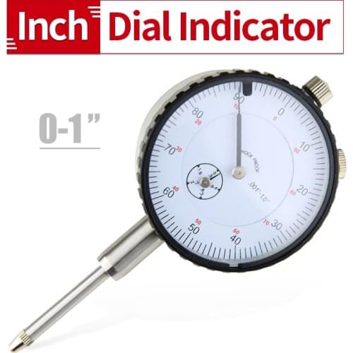0.001 Dial Indicator， 0-1" Inch Measuring Range and .0001 inch Resolution dial Gauge Indicator with Hickened ，Locking Screw