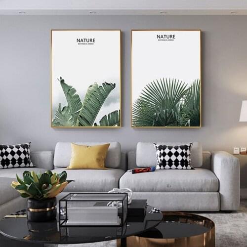 Nordic Plant Green Leaf Canvas Painting Modern Posters and Prints for Living Room Pop Decor Wall Art Mural Plante Tableau Salon