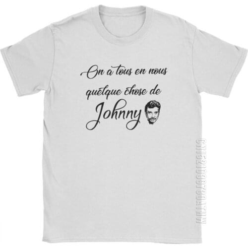 Mens Johnny Hallyday T-Shirt Rock French Elvis Presley Singer O Neck Short Sleeve Tops 100% Cotton Tees Oversize T Shirt
