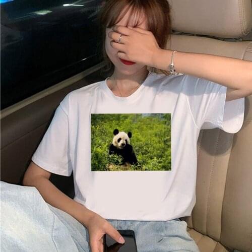 The Great Wave of Aesthetic T-Shirt Women Tumblr 90s Fashion Graphic Tee Cute T Shirts And Protect animal pan Summer Tops Female