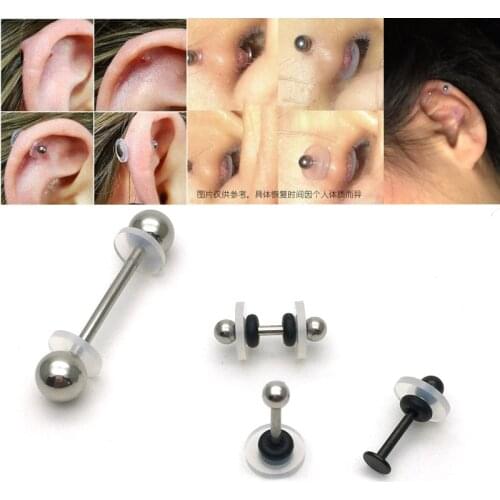 Ear Stud Lip Ring Nose Soft Gasket Tongue Anti InvaginationSilicone Piercing Healing Discs Flexible Anti Hyperplasia Saucer