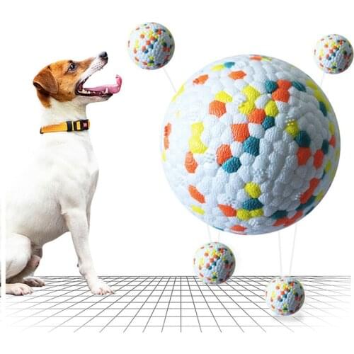 Pet Dog Toys High Elasticity Food Grade Light weight Popcorn Solid Ball Pet Chew Toys For Small Medium Large Breed