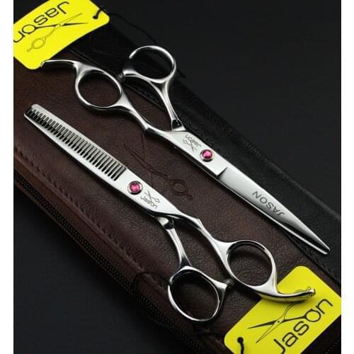 Quality 6 inch Brand Jason TOP GRADE Hairdressing Scissors JP 440C Professional Barbers Cutting Scissors Thinning Shears Hair